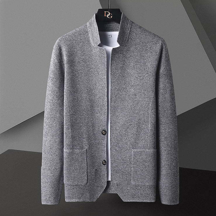 Pocket Stand Collar Cardigan For Men