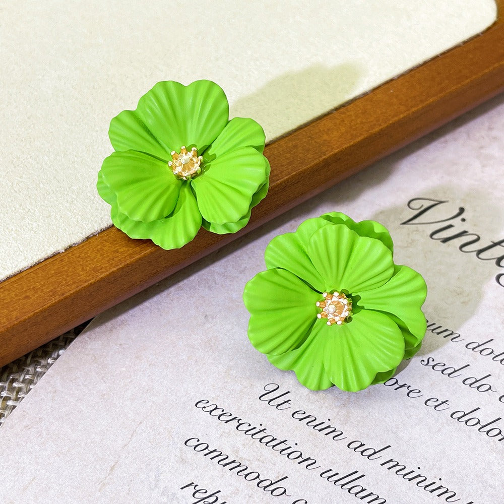Forest style small flower earrings
