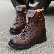 Men's Warm High-top Steampunk Leather Boots