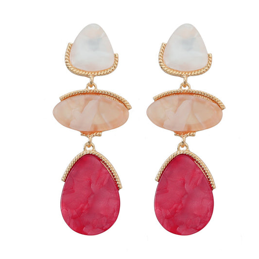 New Acetic Acid Plate Earrings European and American Earrings Women's Multi layered Geometric Earrings Wholesale Earrings