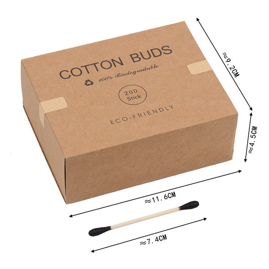 200PCS/Box Double Head Cotton Swab Bamboo Sticks Cotton Swab Disposable Buds Cotton For Beauty Makeup Nose Ears Cleaning