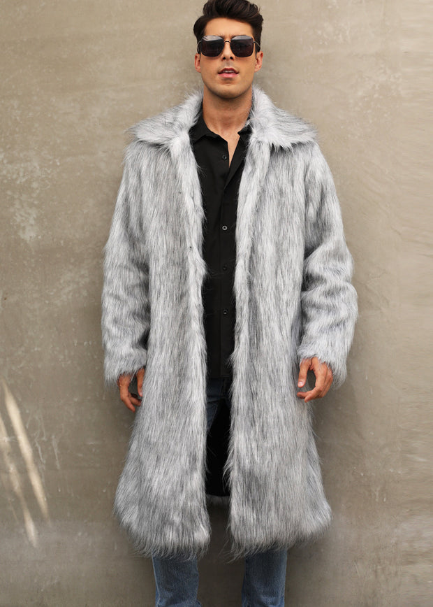 Men Long Fox Warm Coat