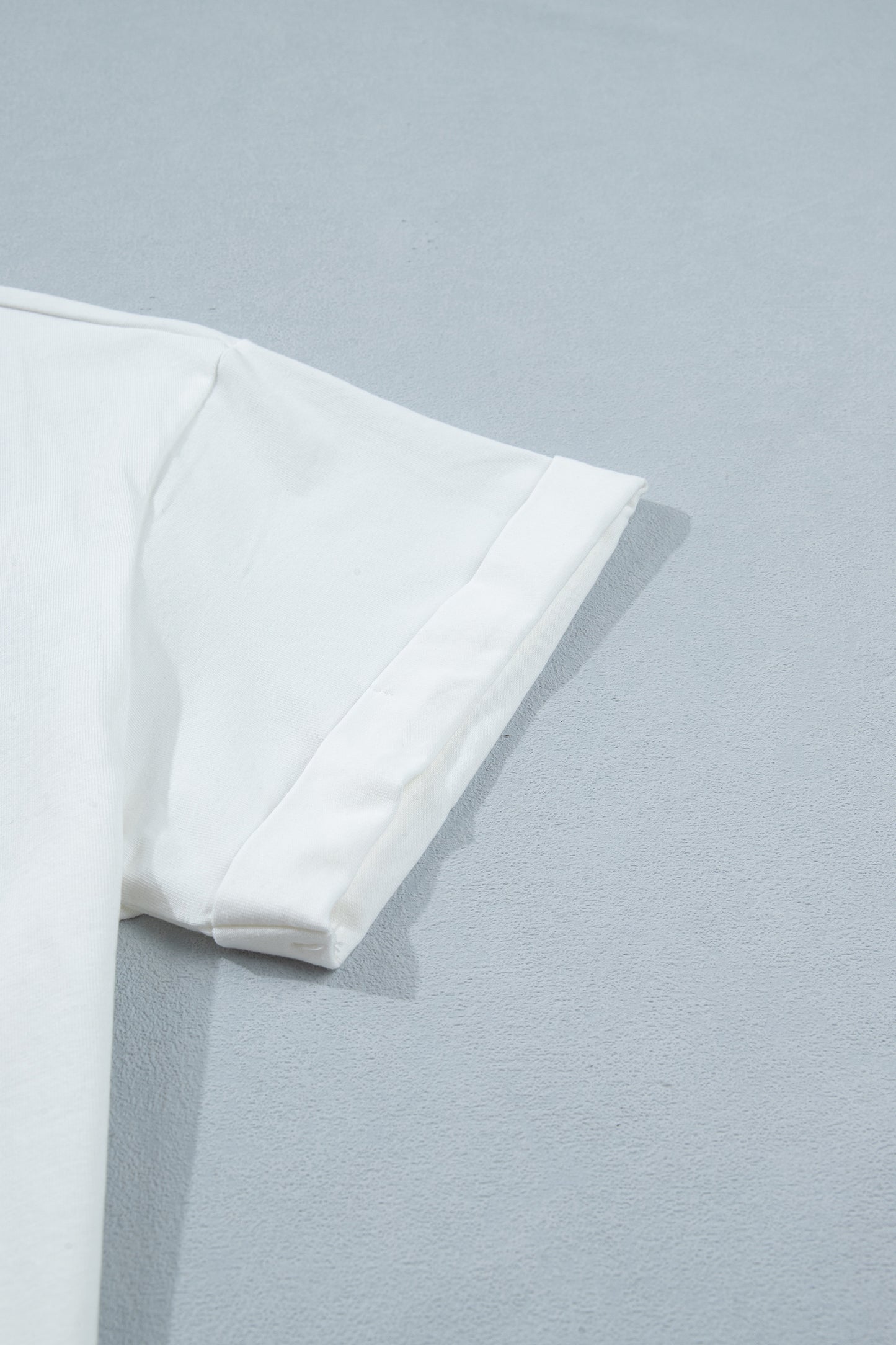 White Asymmetric Lace Hem Patchwork Tee