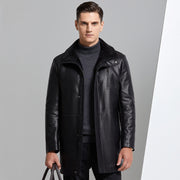 Leather With Fleece Lining Thickened Men's Jacket