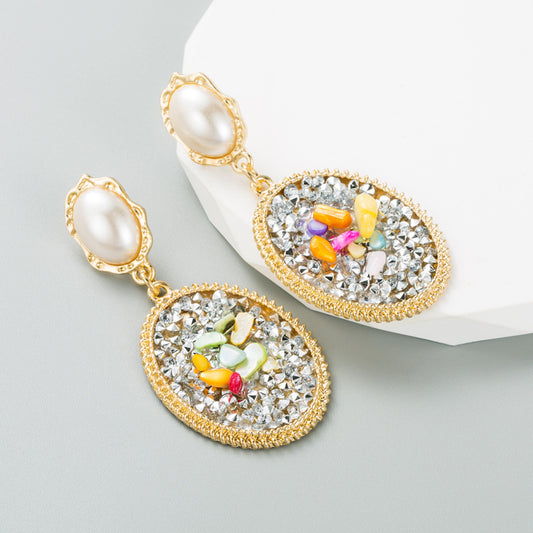 European & American Style Gold-Plated Statement Earrings – 7.5 cm