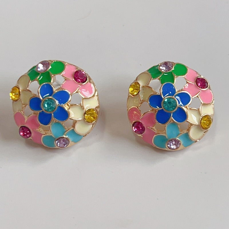 Round  four seasons style earrings