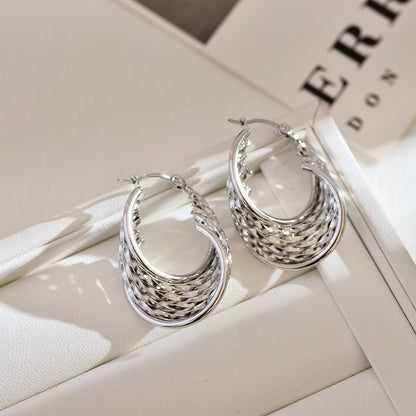 Stainless steel multi-layered hoop Earrings