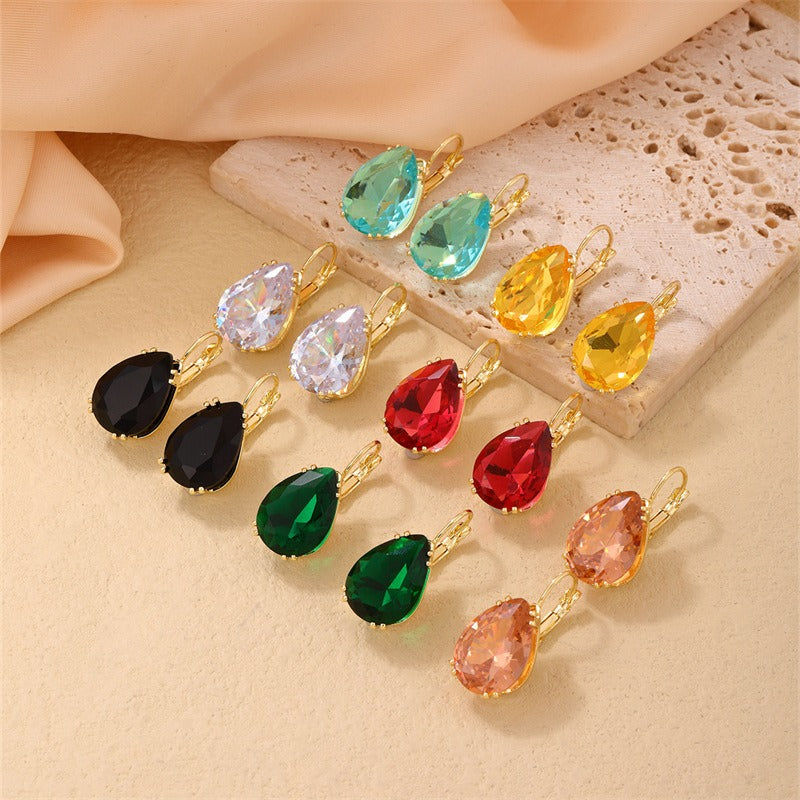 water droplet shaped hanging earrings