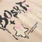 Letter Graffiti Puff Hoodies For Men