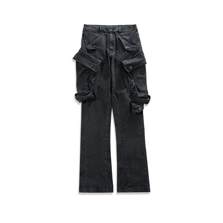 High Street Washed Multi-pocket Harem Shell Pants Men