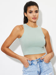 Round Neck Cropped Tank