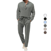 Men Solid Color Casual Set