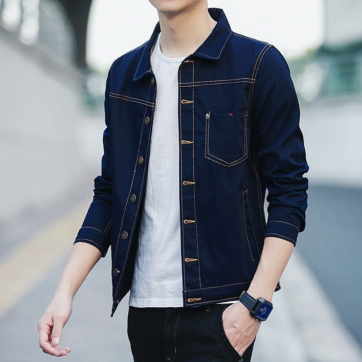 Handsome All-matching Slim Fit Denim Jacket