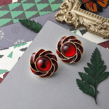 Enamel Stud Earrings
