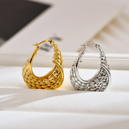 Stainless steel multi-layered hoop Earrings