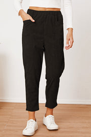 Pocketed Elastic Waist Pants