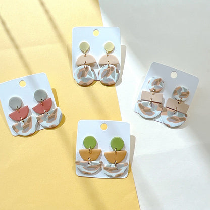 Milk Coffee Soft Geometric Camo Earrings – INS Style