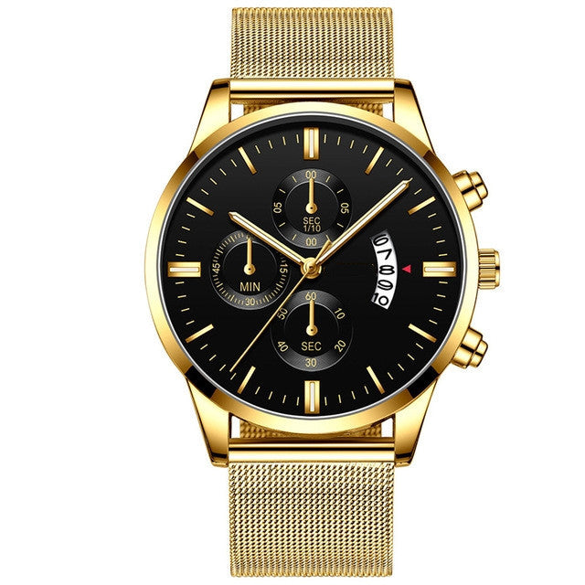 Luxur Mesh Band Quartz Watch For Men