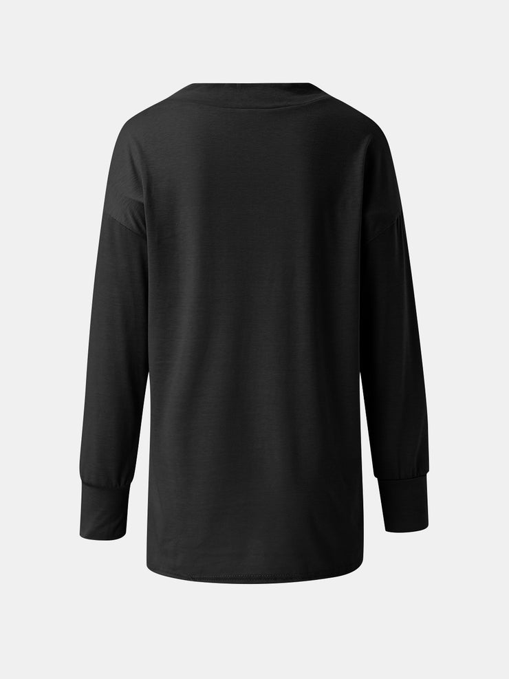 Full Size V-Neck Long Sleeve T-Shirt