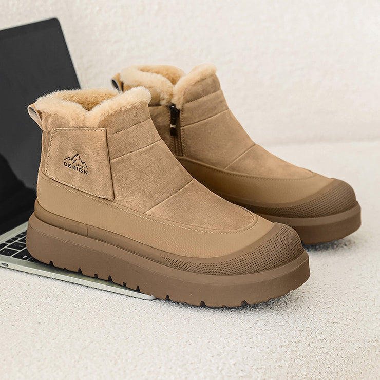 Men Fleece-lined Thick Casual Non-slip Platform Snow Boots