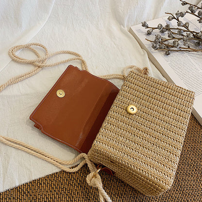 Top Handle women straw woven bag