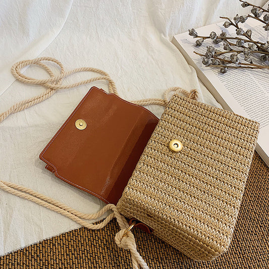 Top Handle women straw woven bag