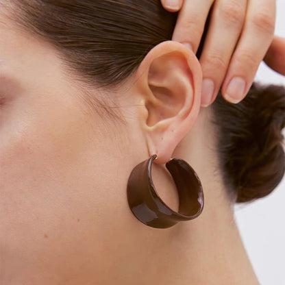 C hoop glaze Earrings