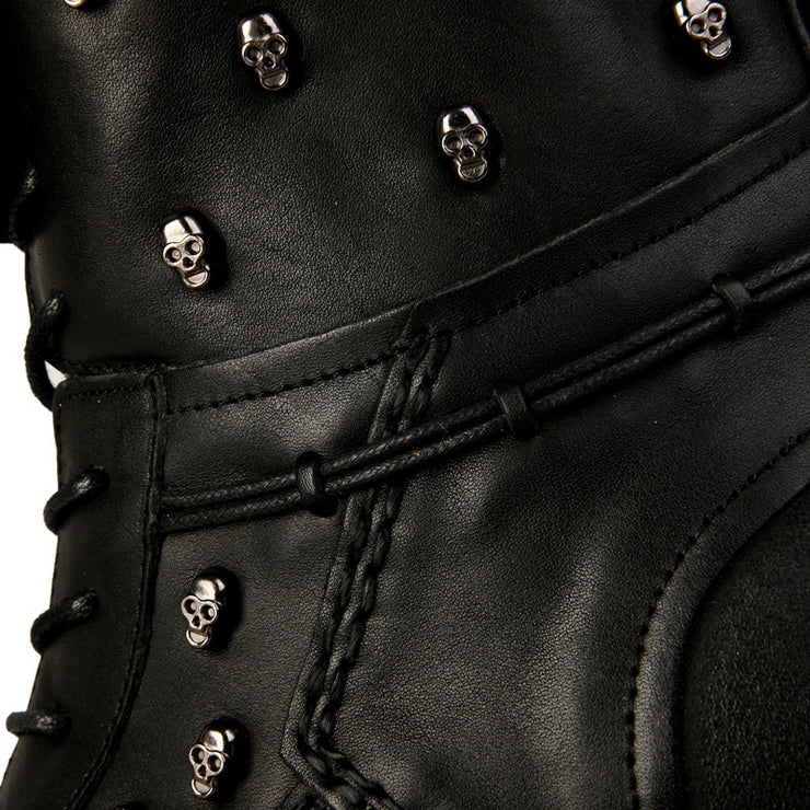 Men's Warm High-top Steampunk Leather Boots