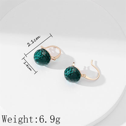 Fashionable round crystal earrings for women's spherical earrings