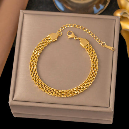 Stainless steel woven bracelet