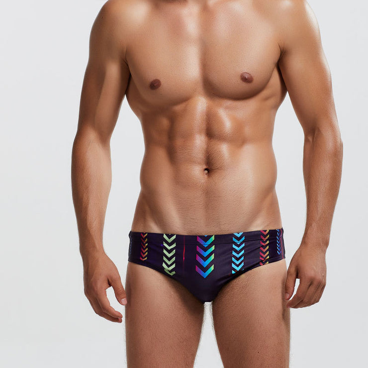 Men's Low-waist Tight, Quick-dry Printed Swim Wear