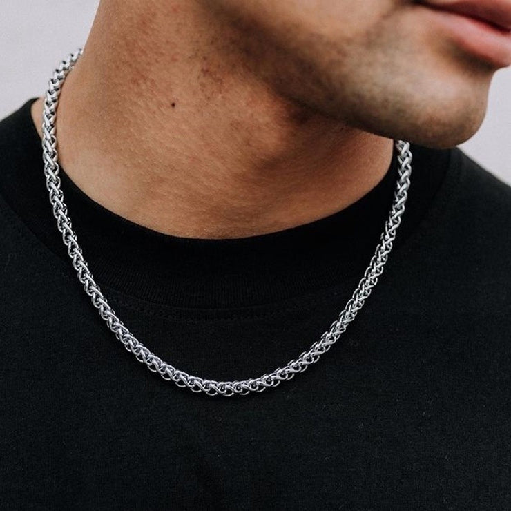 Men Silver Plated Chain