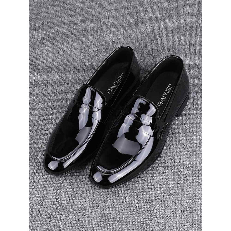 Glossy Slip-on Casual loafers Leather Shoes