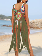 Fringe Spaghetti Strap Cover-Up