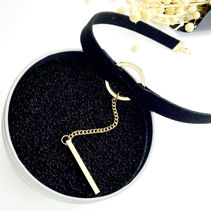 women Black collar clavicle necklace