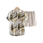 Men's Printed Casual  Short Sleeve Shirt Outfit