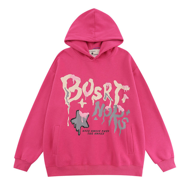 Letter Graffiti Puff Hoodies For Men