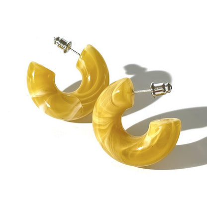 C-shaped acrylic candy mixed earrings