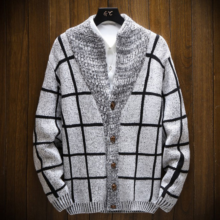 Men's Plaid Cardigan