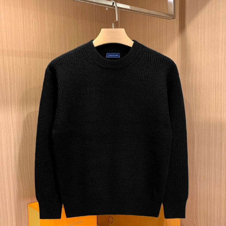 Warm Drop-shoulder Loose Round Neck Sweater For Men