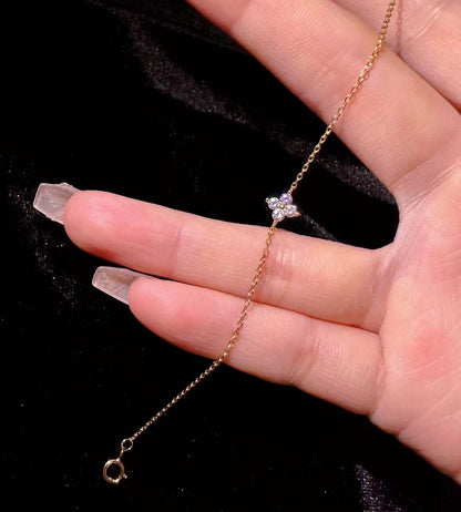 925 Sterling Silver Mini Flower Zircon Bracelet