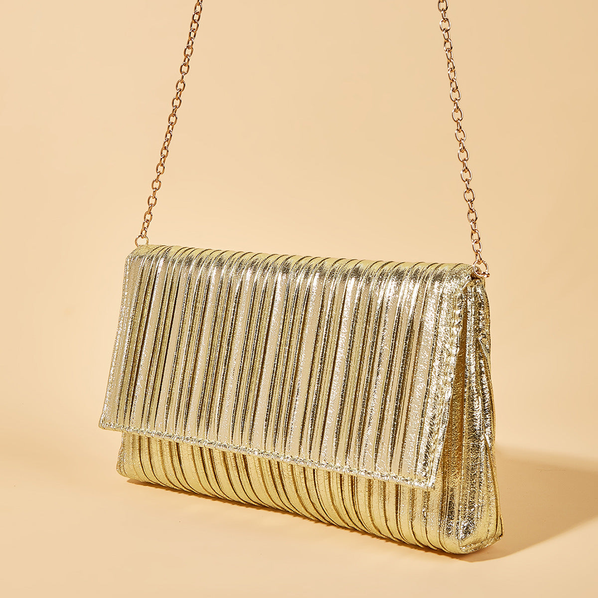 Evening Metallic Shiny Clutch