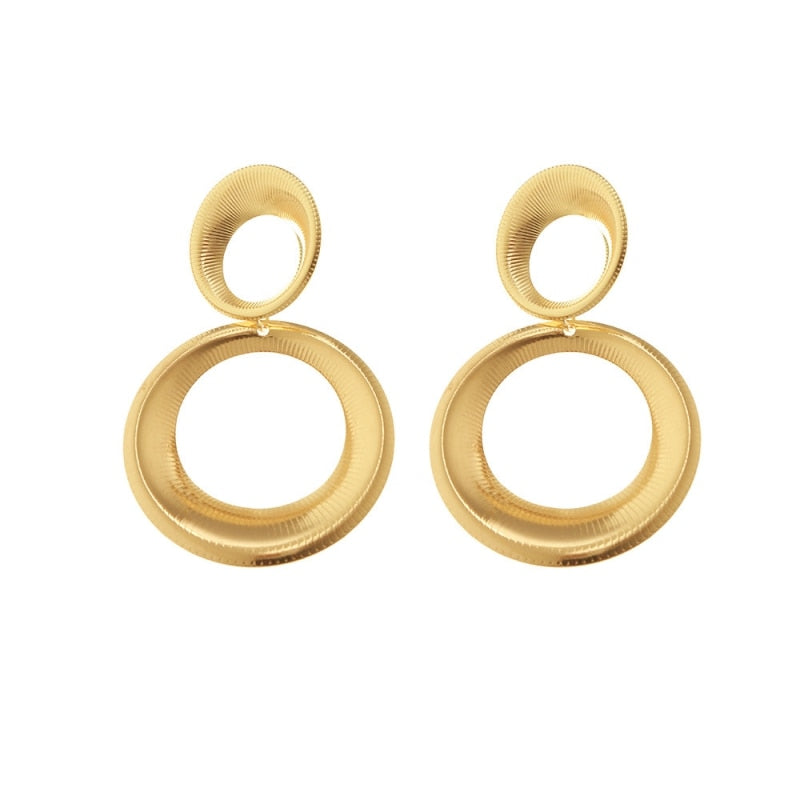 Round Layered Dangle Earrings