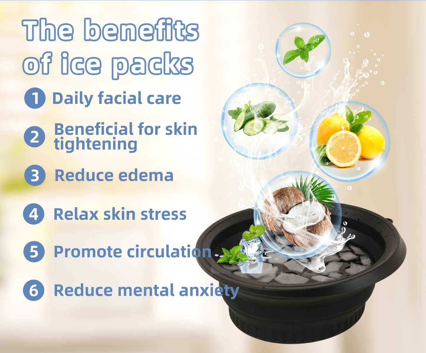 Silicone Ice Bath Washbasin Relief Stress Improved Blood Circulation Ice Washbowl Foldable Rapid Cooling Bathing Travel