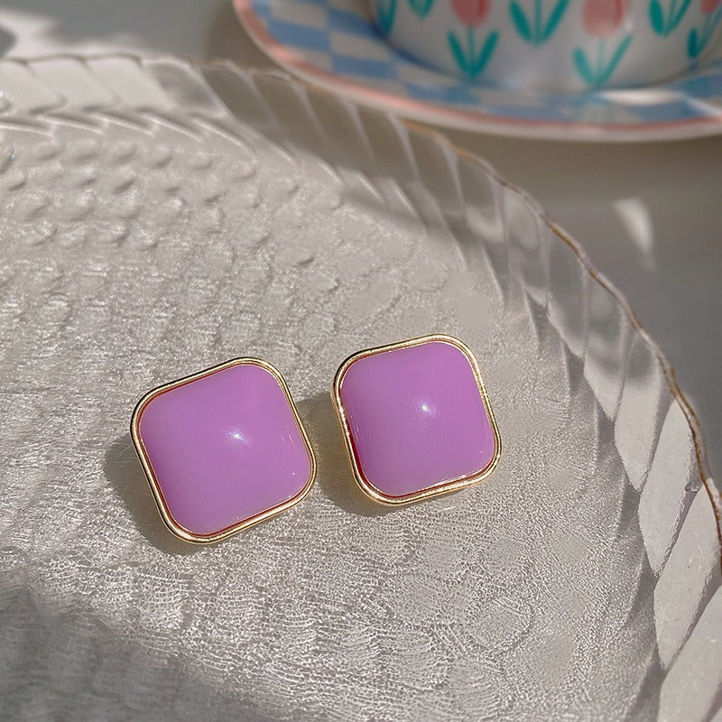 Star Yatu Geometric Alloy Earrings – Electroplated Modern