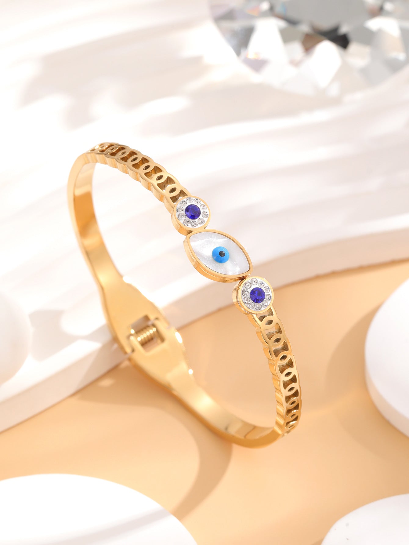 Evil Eye Stainless Steel Statement Bracelet For Women