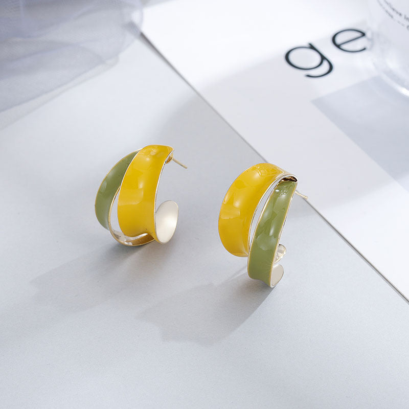 Fashion C-Shaped Double-Layer Earrings