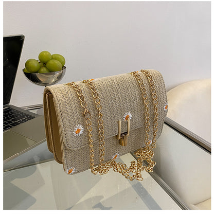 Lace Flower Woven crossbody bag