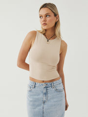 Round Neck Cropped Tank