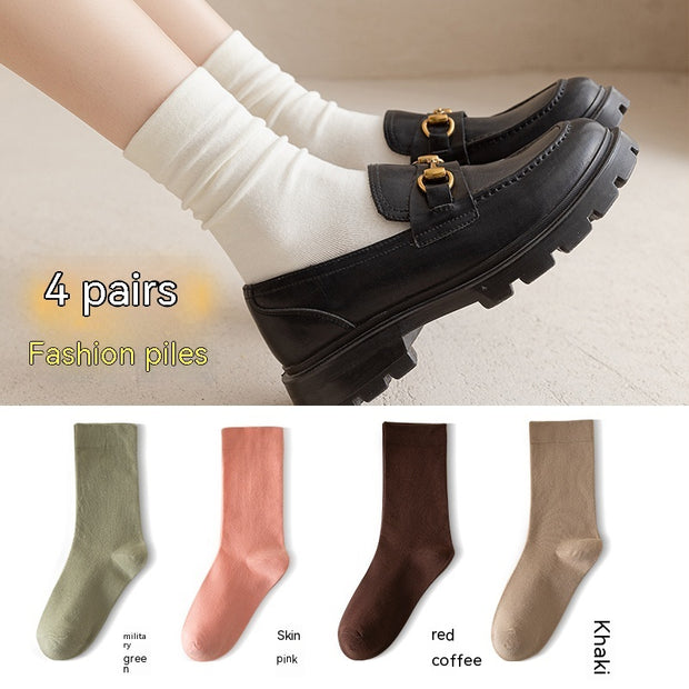 Women's Mid-tube Socks Solid Color